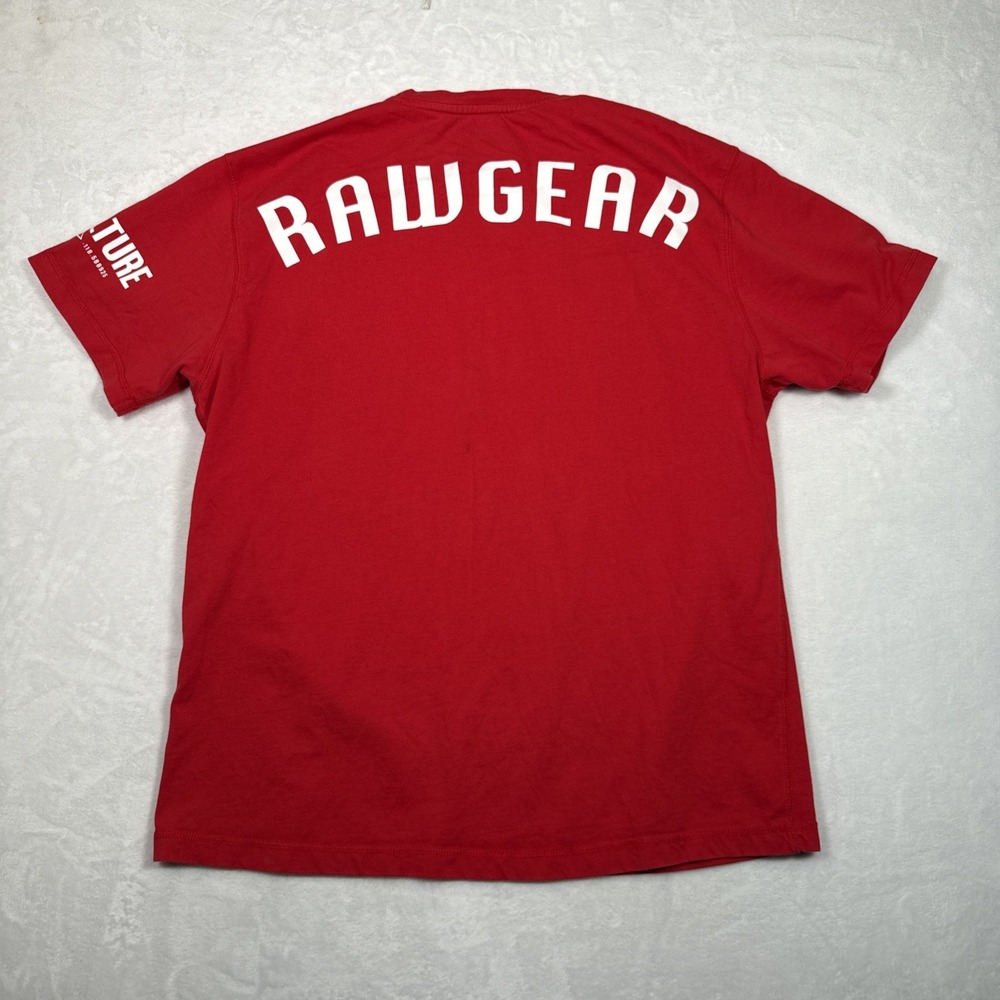 Rawgear Zoo Culture Gym Lifting Mens XL Original Oversized T-Shirt RED Graphic